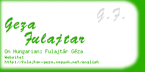 geza fulajtar business card
