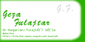 geza fulajtar business card